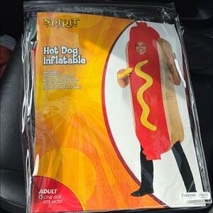 Spirit Hot Dog Inflatable Costume - Red, Yellow, and Brown